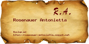 Rosenauer Antonietta névjegykártya